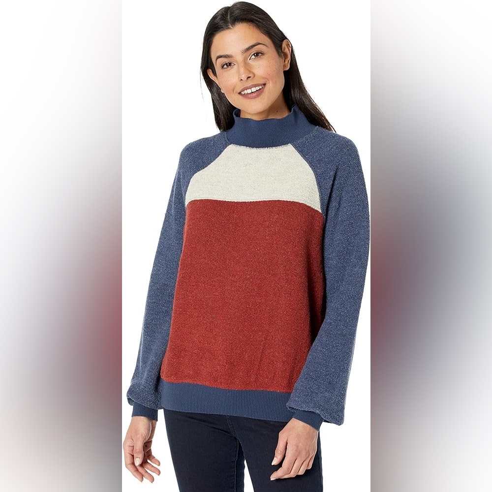 Prana Flint Brook Mock Neck Pullover Nautical